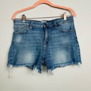 Daily Ritual Blue Frayed Jean Shorts Size 29